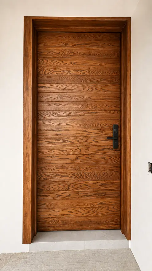 Puerta principal en madera maciza