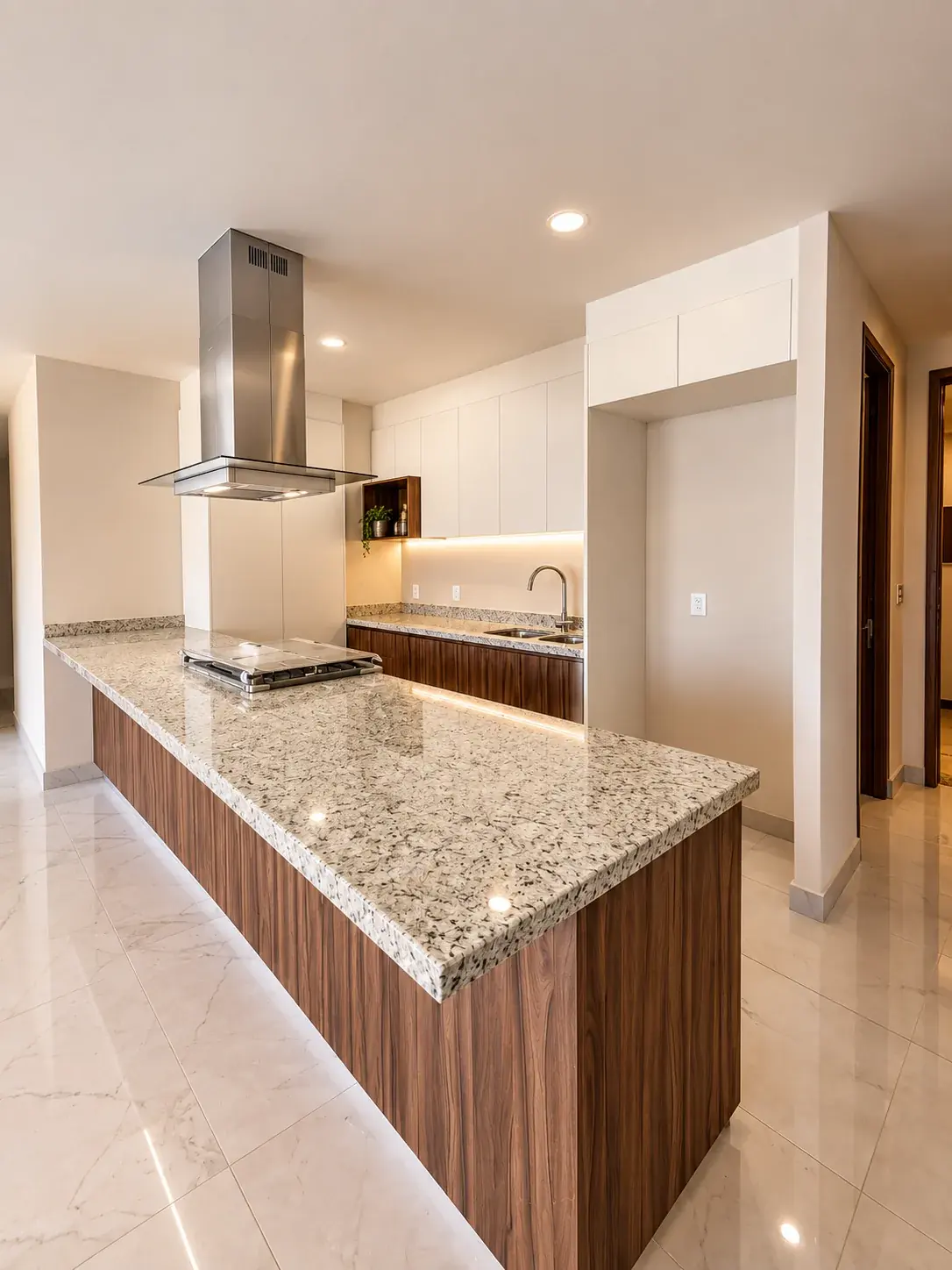 Cocina integral a medida en madera de parota