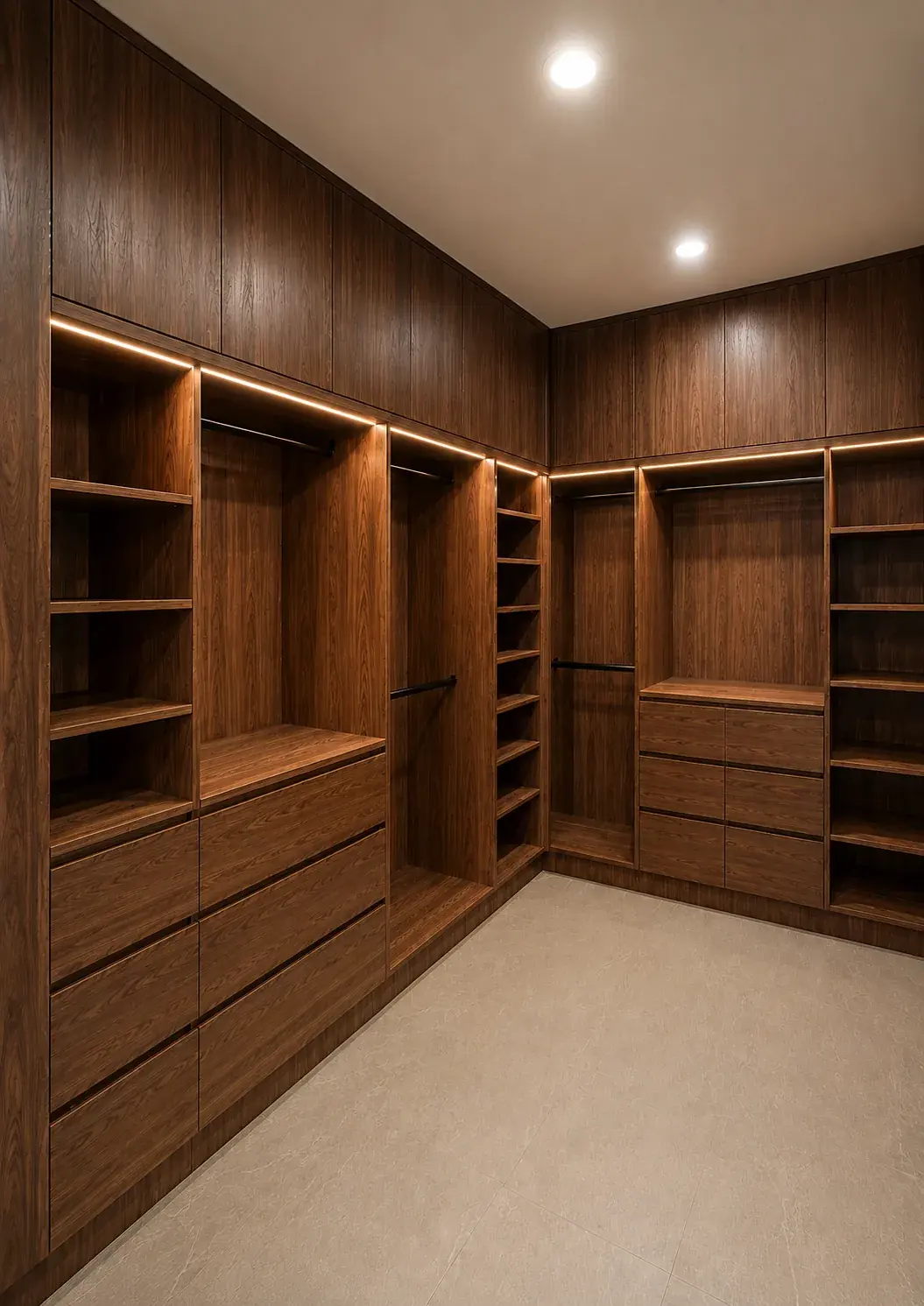 Vestidor a medida en madera de parota